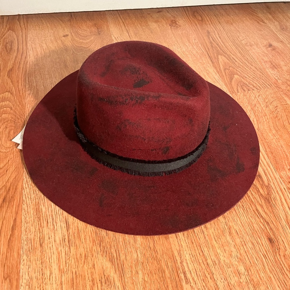 Elegant Burgundy Women's Fedora Hat
